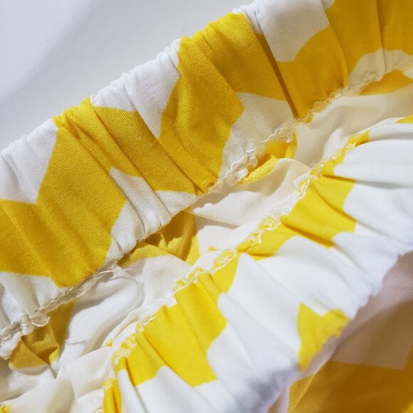3/$20 yellow white chevron toddler girl elastic waist skirt, size 110 or 4T - Picture 3 of 7